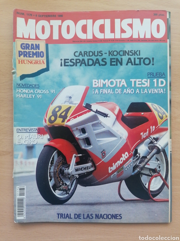 Autos und Motorr&auml;der: REVISTA MOTOCICLISMO N.&ordm; 1176 1990 HONDA CROSS, BIMOTA TESI 1D. CARD&Uacute;S, KOCINSKI