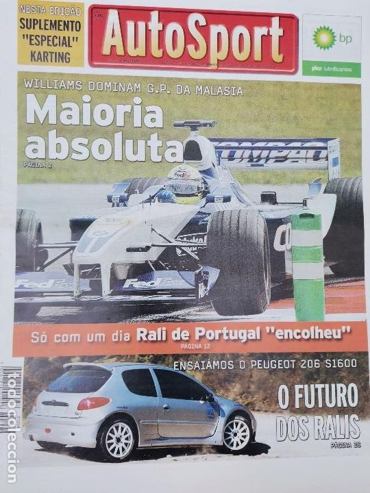 Autos und Motorr&auml;der: 2002 JORNAL AUTO SPORT - GP MALASIA - RALLY DE PORTUGAL - ENSAIO PEUGEOT 206 S1600