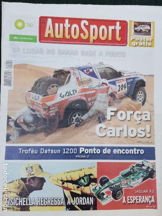 Autos und Motorr&auml;der: 2002 JORNAL AUTO SPORT - CARLOS SOUZA NO DAKAR - TROF&Eacute;O DATSUM 1200 - JAGUAR R3