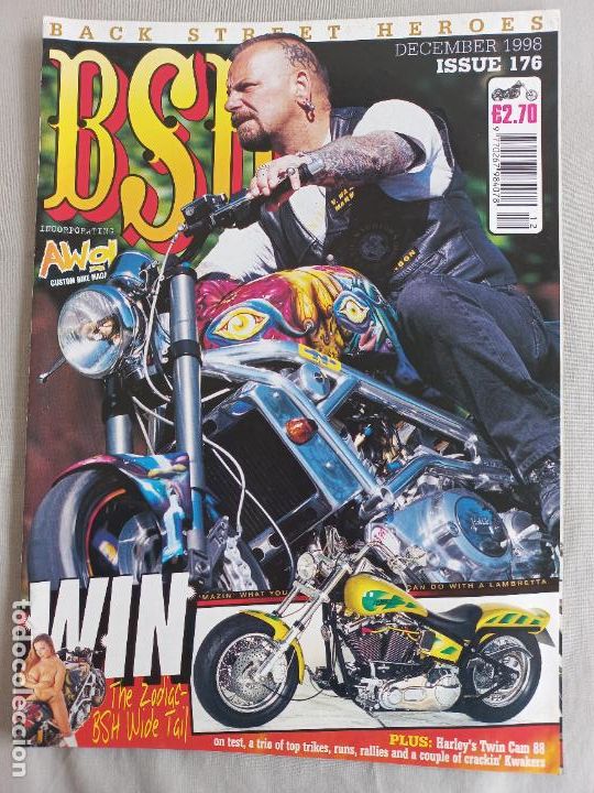 Cars and Motorcycles: BSH BACK STREET HEROES. Issue No 176 december 1998 THE EUROPEAN CUSTOM BIKE MAGAZINE. REVISTA MOTOS