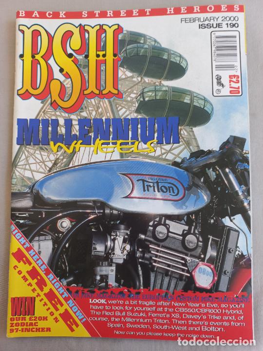 Voitures et Motocyclettes: BSH BACK STREET HEROES Issue No 190 FEBRUARY 2000. THE EUROPEAN CUSTOM BIKE MAGAZINE. REVISTA MOTOS