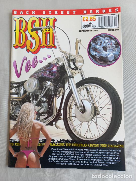 Voitures et Motocyclettes: BSH BACK STREET HEROES Issue No 209 SEPTEMBER 2001. THE EUROPEAN CUSTOM BIKE MAGAZINE REVISTA MOTOS