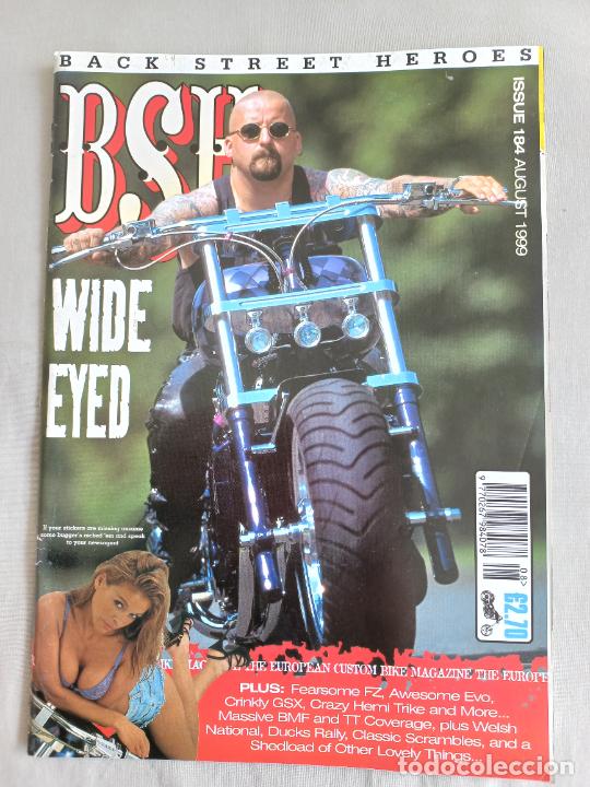 Carros e motociclos: BSH BACK STREET HEROES Issue No 184 AUGUST 1999+PEGATINA EUROPEAN CUSTOM BIKE MAGAZINE REVISTA MOTOS