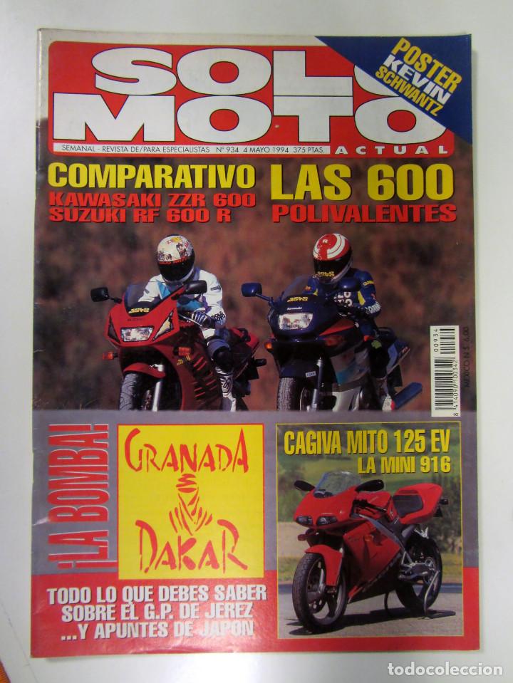 Carros e motociclos: SOLO MOTO ACTUAL N&deg; 934 (1994). KAWA ZZR 600 Vs SUZUKI RF 600 R, P&Oacute;STER KEVIN SCHWANTZ,...