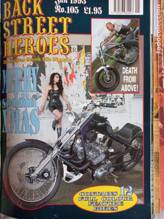 Carros e motociclos: BSH BACK STREET HEROES Issue No 105 JANUARY 1993 THE EUROPEAN CUSTOM BIKE MAGAZINE CON POSTER MOTOS