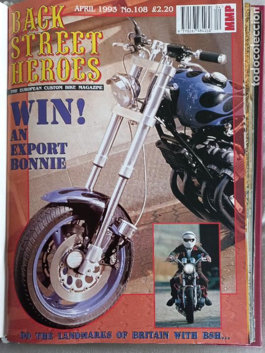 Carros e motociclos: BSH BACK STREET HEROES Issue No 108 APRIL 93 1993 THE EUROPEAN CUSTOM BIKE MAGAZINE CON POSTER MOTOS