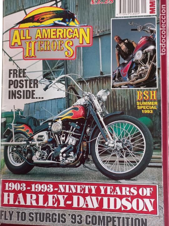 Carros e motociclos: BSH BACK STREET HEROES Issue SUMMER SPECIAL 1993 THE EUROPEAN CUSTOM BIKE MAGAZINE CON 2 POSTER MOTO