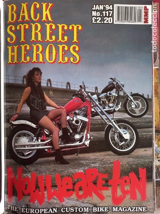 Carros e motociclos: BSH BACK STREET HEROES Issue No 117 JANUARY 1994 THE EUROPEAN CUSTOM BIKE MAGAZINE +POSTER+PEGATINAS