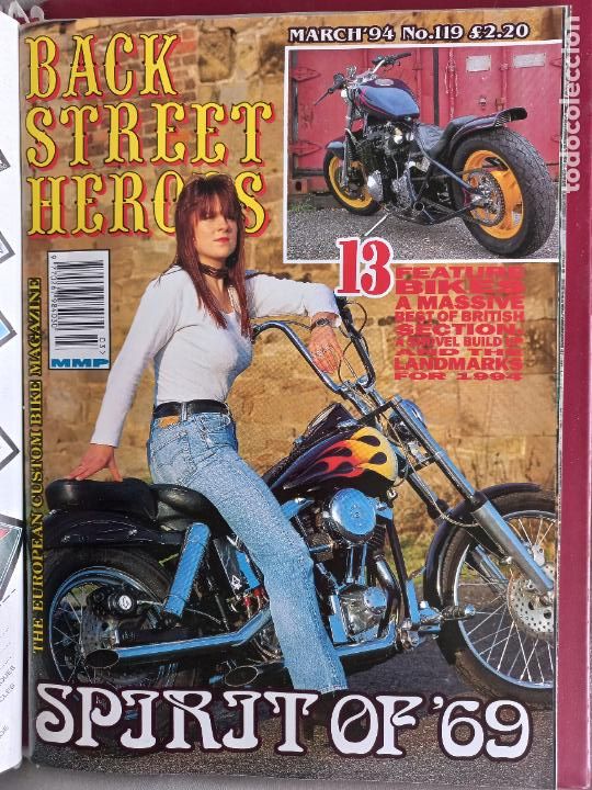 Carros e motociclos: BSH BACK STREET HEROES Issue No 119 MARCH 94 1994 THE EUROPEAN CUSTOM BIKE MAGAZINE CON POSTER MOTO