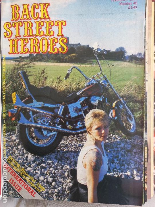 Carros e motociclos: BSH BACK STREET HEROES Issue No 46 FEBRUARY 88 1988 THE EUROPEAN CUSTOM BIKE MAGAZINE POSTER MOTOS