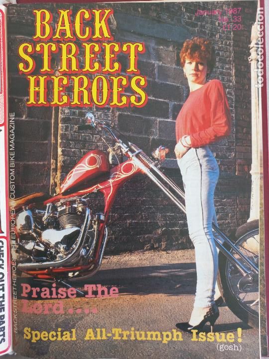 Carros e motociclos: BSH BACK STREET HEROES Issue No 33 JANUARY 1987 THE EUROPEAN CUSTOM BIKE MAGAZINE CON POSTER MOTOS