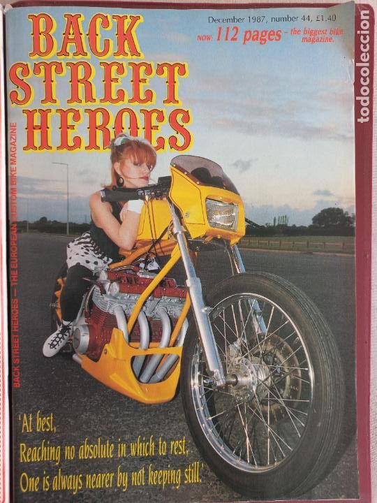 Carros e motociclos: BSH BACK STREET HEROES Issue No 44 DECEMBER 1987 THE EUROPEAN CUSTOM BIKE MAGAZINE CON POSTER MOTOS