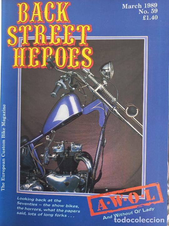 Carros e motociclos: BSH BACK STREET HEROES Issue No 59 MARCH 1989 THE EUROPEAN CUSTOM BIKE MAGAZINE CON POSTER MOTOS