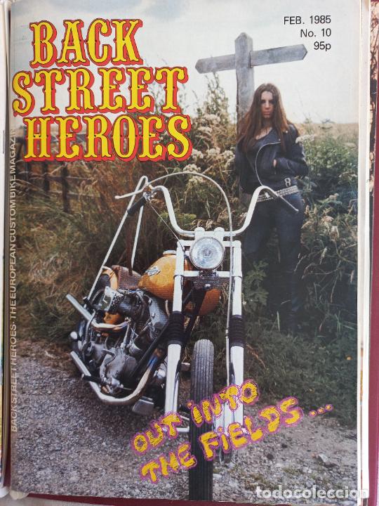 Voitures et Motocyclettes: BSH BACK STREET HEROES Issue No 10 FEBRUARY 1985 THE EUROPEAN CUSTOM BIKE MAGAZINE CON POSTER MOTOS