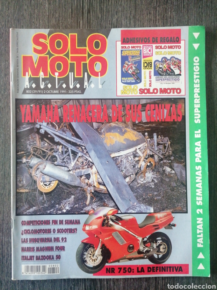 Carros e motociclos: SOLO MOTO ACTUAL N.&ordm; 802 1991 HONDA NR 750, INCENDIO EN HAMAYA, ITALJET BAZOOKA 50, CICLOSCOOTERS