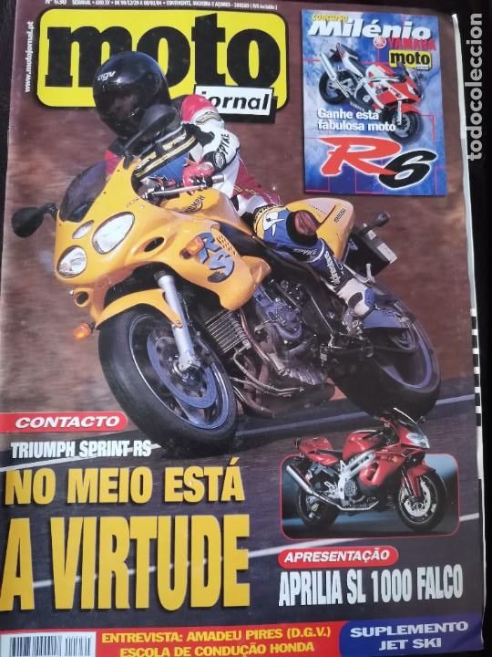 Cars and Motorcycles: 1999 REVISTA MOTO JORNAL - TRIUMPH SPRINT RS - APRILIA SL 1000 FALCO - ESCOLA DE CONDU&Ccedil;&Atilde;O HONDA