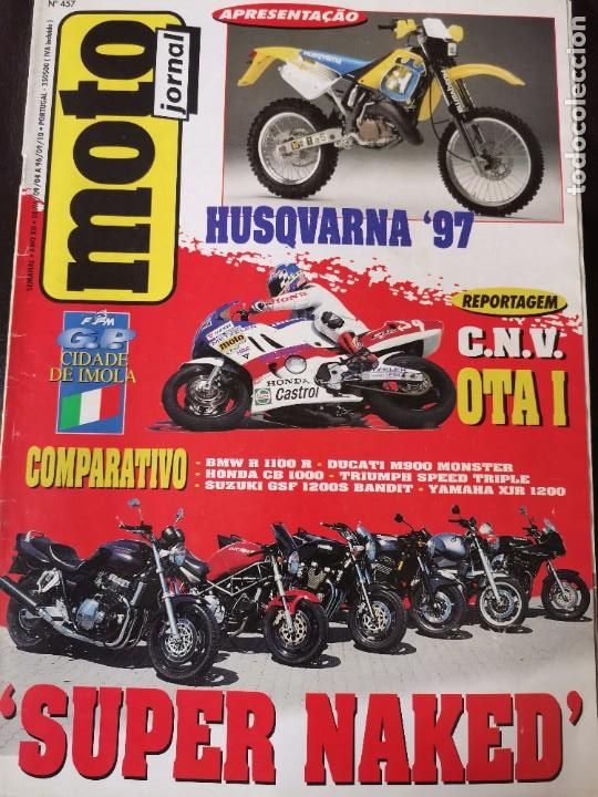 Cars and Motorcycles: 1996 REVISTA MOTO JORNAL - HUSQVARNA 97 - COMPARATIVO SUPER NAKED - GP IMOLA