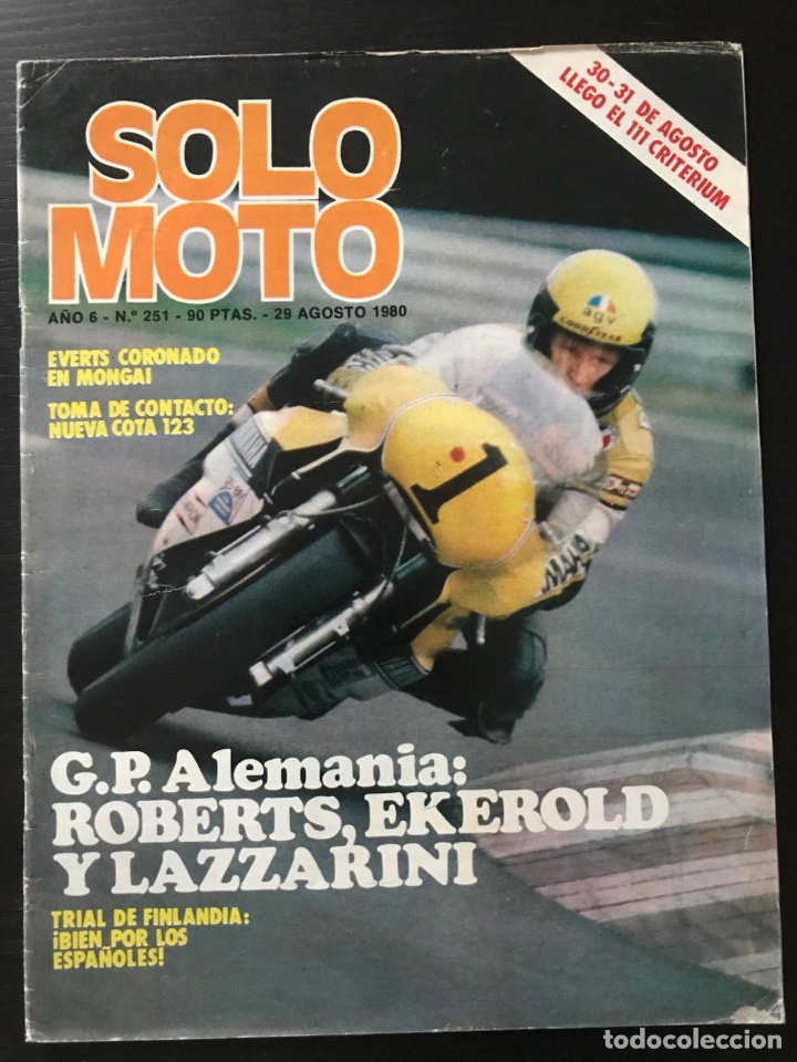 Coches y Motocicletas: SOLO MOTO N&ordm; 251 - AGOSTO 1980 - CROSS MONTGAI / 24 HORAS SPA / GP CHECOSLOVAQUIA / MONTESA COTA 123