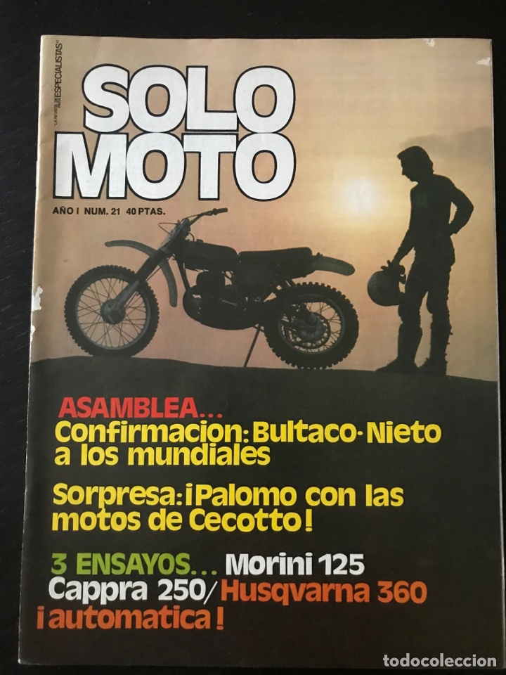 Coches y Motocicletas: SOLO MOTO N&ordm; 21 - DICIEMBRE 1975 - HUSQVARNA 360 AUTOMATIC / MORINI 125 / MONTESA CAPRA 250