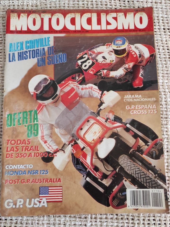 Cars and Motorcycles: MOTOCICLISMO N&deg; 1104 A&Ntilde;O 1989 NSR 125, &Agrave;LEX CRIVILL&Eacute;, JARAMA, G.P. ESPA&Ntilde;A CROSS 125, G.P. USA,