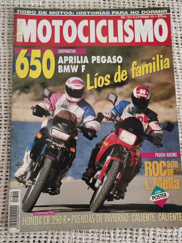 Cars and Motorcycles: MOTOCICLISMO N&ordm; 1344 A&Ntilde;O 1993. PRUEBA: VESPA COSA 200 EBC. COMPARATIVA: APRILIA PEGASO 650