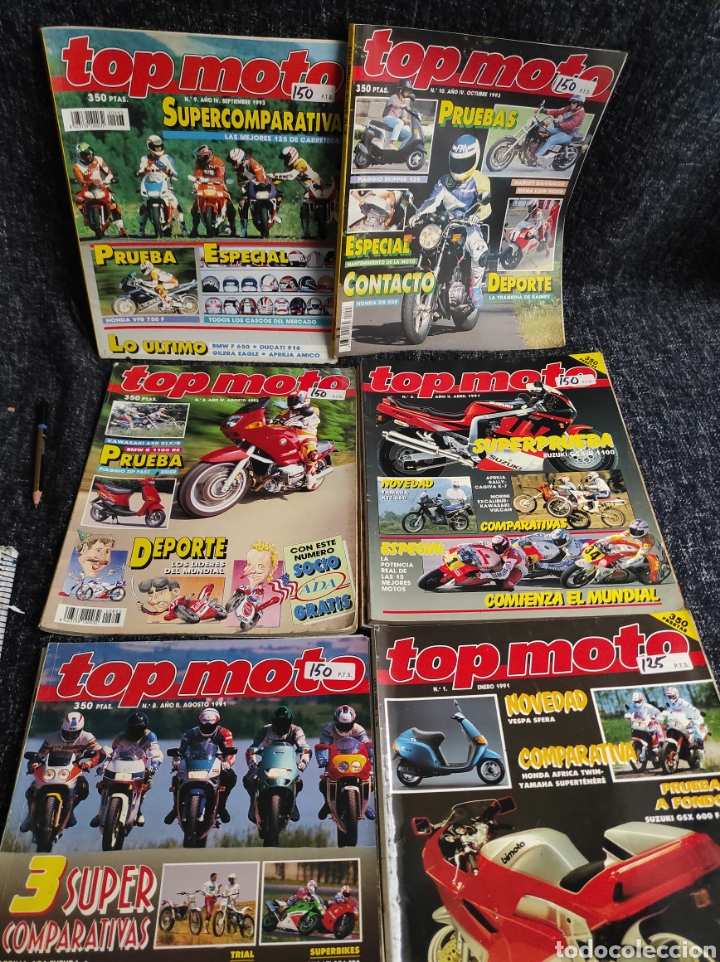 Voitures et Motocyclettes: TOP MOTO - LOTE DE 9 EJEMPLARES - Revistas de Motos y Motocicletas