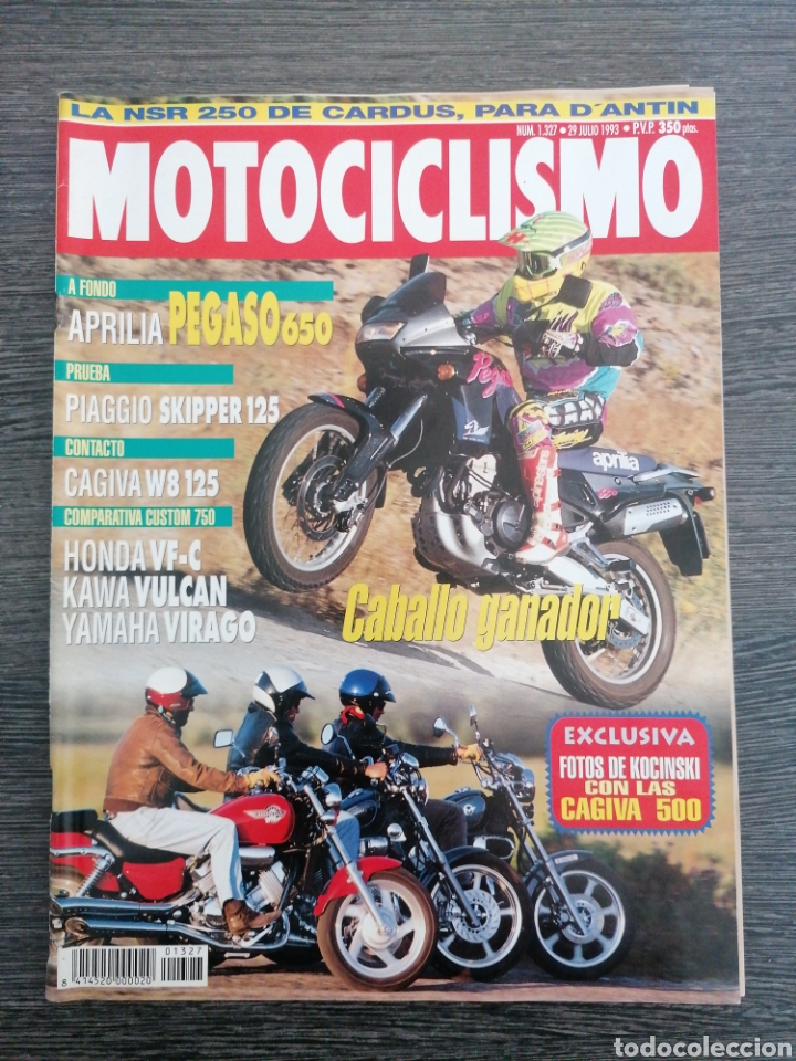 Autos und Motorr&auml;der: MOTOCICLISMO 1327 1993 APRILIA PEGASO 650, PIAGGIO SKIPPER 125, CAGIVA W8 125, HONDA VF-C, VIRAGO