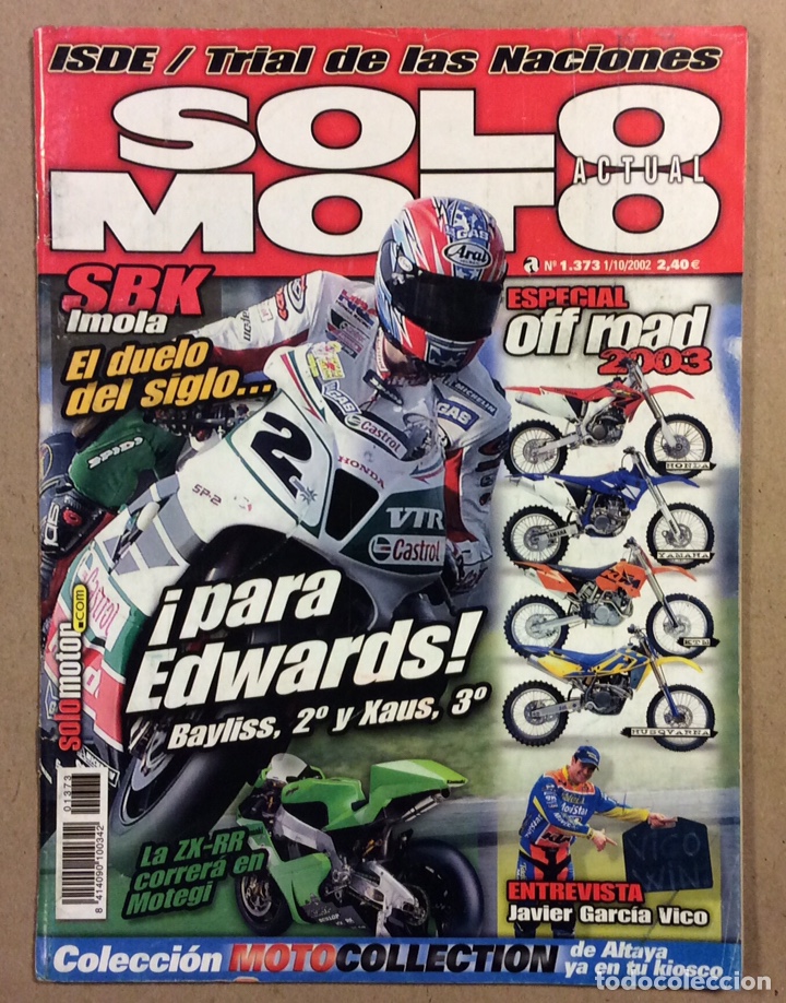 Automobili e Motociclette: SOLO MOTO ACTUAL N&deg; 1373 (1/10/2002). VER SUMARIO EN FOTOGRAF&Iacute;AS.