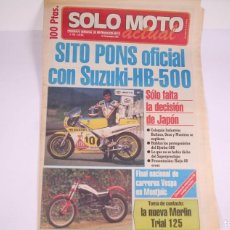 Coches y Motocicletas: PERIÓDICO SEMANAL DE INFORMACIÓN - SOLO MOTO ACTUAL Nº 455 - AÑO 1984. Lote 364683376