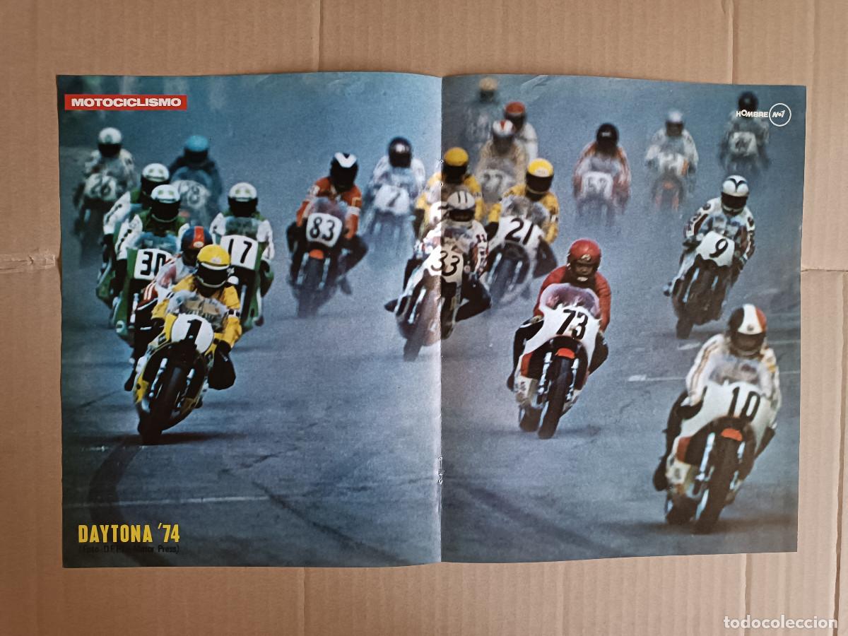 Cars and Motorcycles: POSTER REVISTA MOTOCICLISMO N&ordm; 2&ordf; QUINCENA DE ABRIL A&Ntilde;O 1974. DAYTONA 1974.
