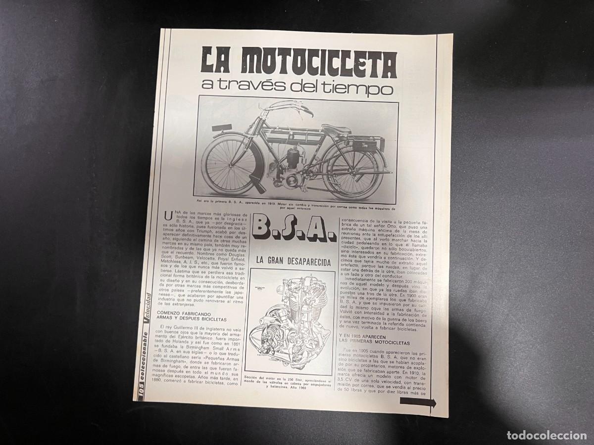 Voitures et Motocyclettes: LA MOTOCICLETA A TRAV&Eacute;S DEL TIEMPO. B.S.A. COLECCIONABLE VELOCIDAD. VER FOTOS