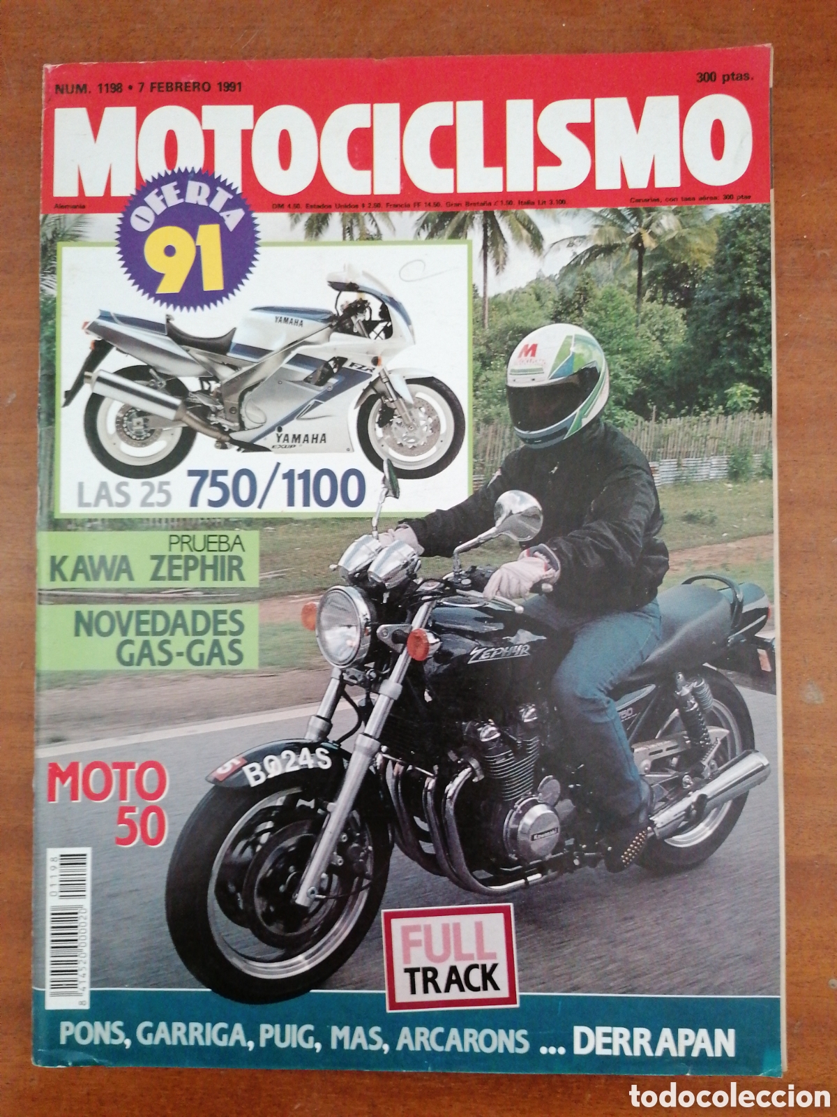 Coches y Motocicletas: MOTOCICLISMO 1198 1991 KAWA ZEPHYR, NOVEDADES GAS-GAS, MOTOS 750/1100. MOTO 50, FULL TRACK