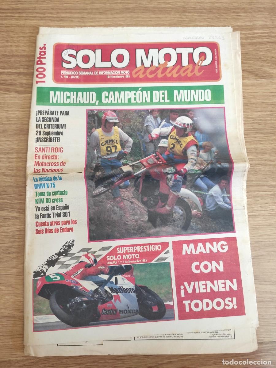 Autos und Motorr&auml;der: PERI&Oacute;DICO SOLO MOTO ACTUAL. N&ordm; 496. A&Ntilde;O 1985. MICHAUD, CAMPE&Oacute;N DEL MUNDO. JARAMA, 1.. LEER