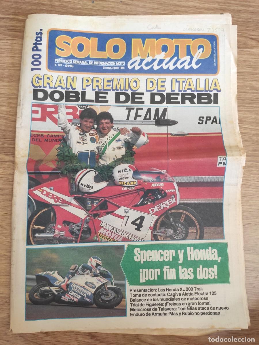 Autos und Motorr&auml;der: PERI&Oacute;DICO SOLO MOTO ACTUAL. N&ordm; 481. A&Ntilde;O 1985. GRAN PREMIO DE ITALIA. CAMPEONATO DE ESPA&Ntilde;A DE .. LEER