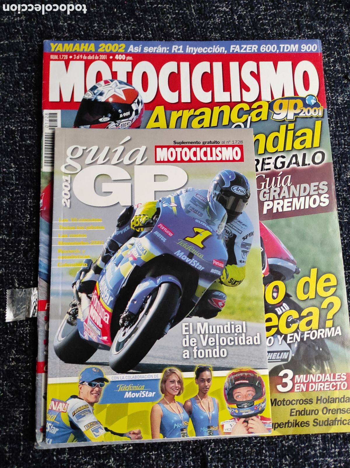 Autos und Motorr&auml;der: MOTOCICLISMO N&ordm; 1728 A&Ntilde;O 2001. HONDA GOLDWINNG 1800, APRILIA RSV MILL - SUPLEMENTO GUIA GP 2001