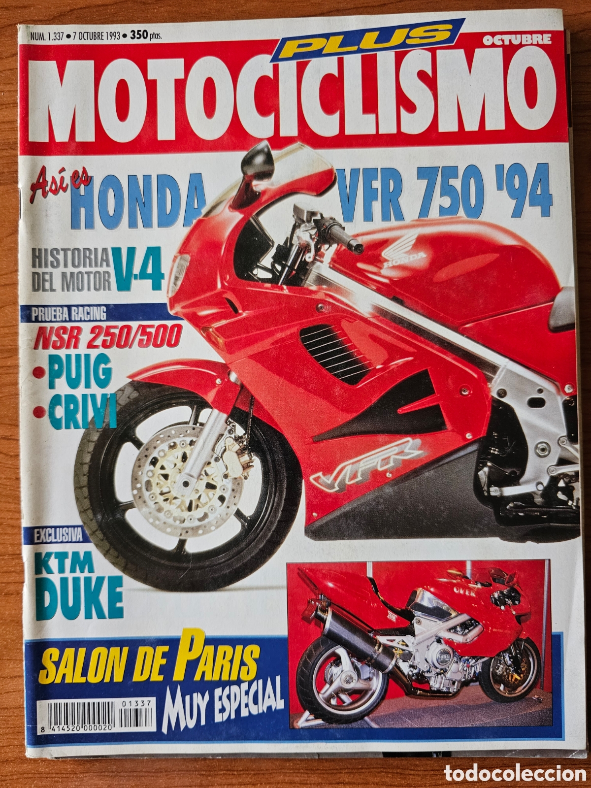 Autos und Motorr&auml;der: MOTOCICLISMO 1337 1993 HONDA VFR 750. NSR 250 500. KTM DUKE, HONDA V4, SAL&Oacute;N DE PAR&Iacute;S