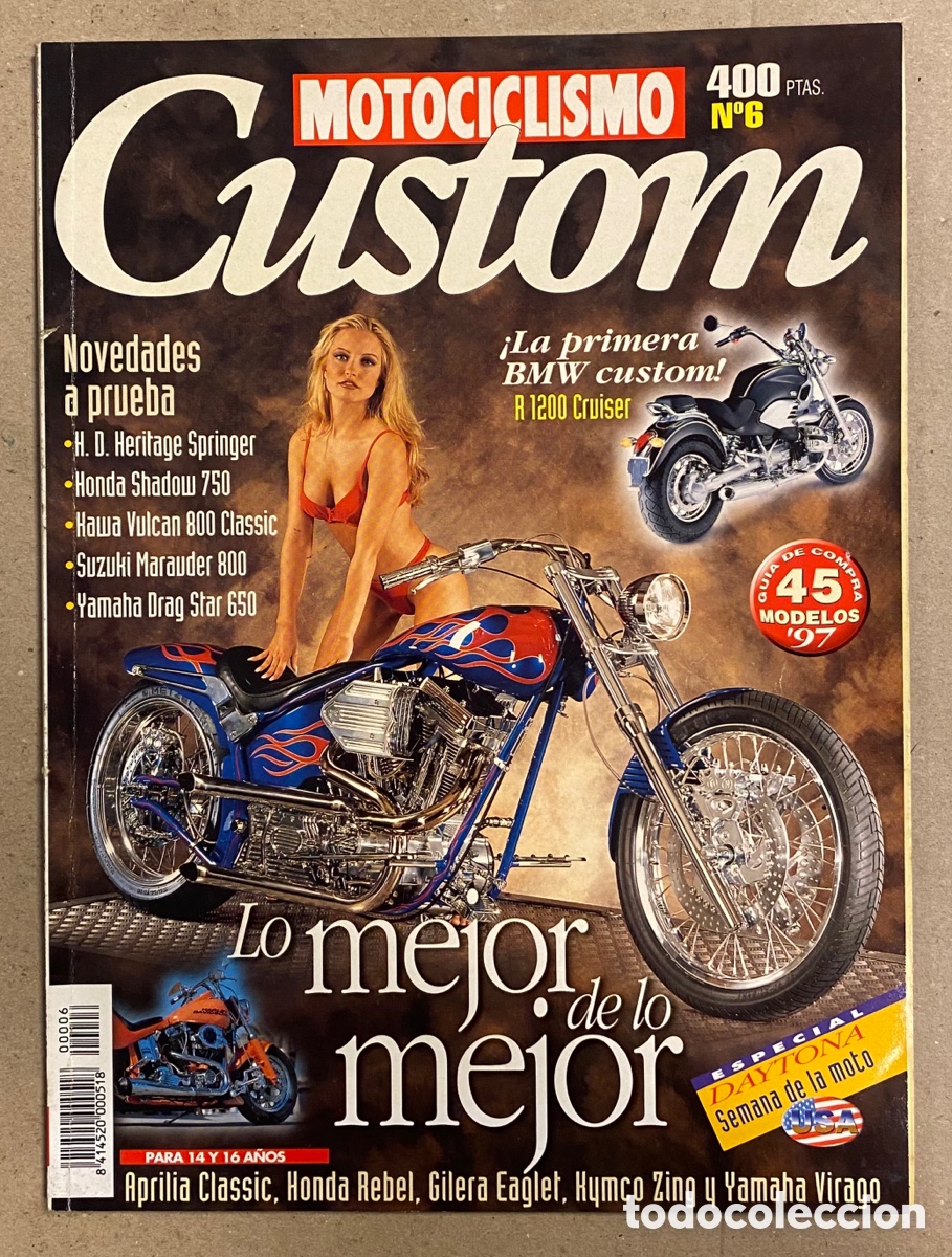 Cars and Motorcycles: MOTOCICLISMO CUSTOM N&deg; 6 (1997). BMW A 1200 CRUISER, HD HERITAGE SPRINGER, HONDA SHADOW 750,&hellip;