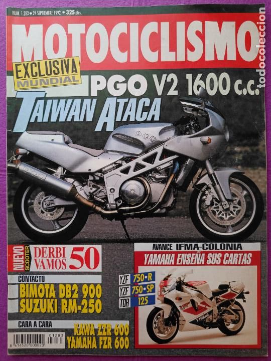 Autos und Motorr&auml;der: REVISTA MOTOCICLISMO N&ordm; 1283 A&Ntilde;O 1992 EXCLUSIVA MUNDIAL PGO V2 1600 C.C TAIWAN ATACA