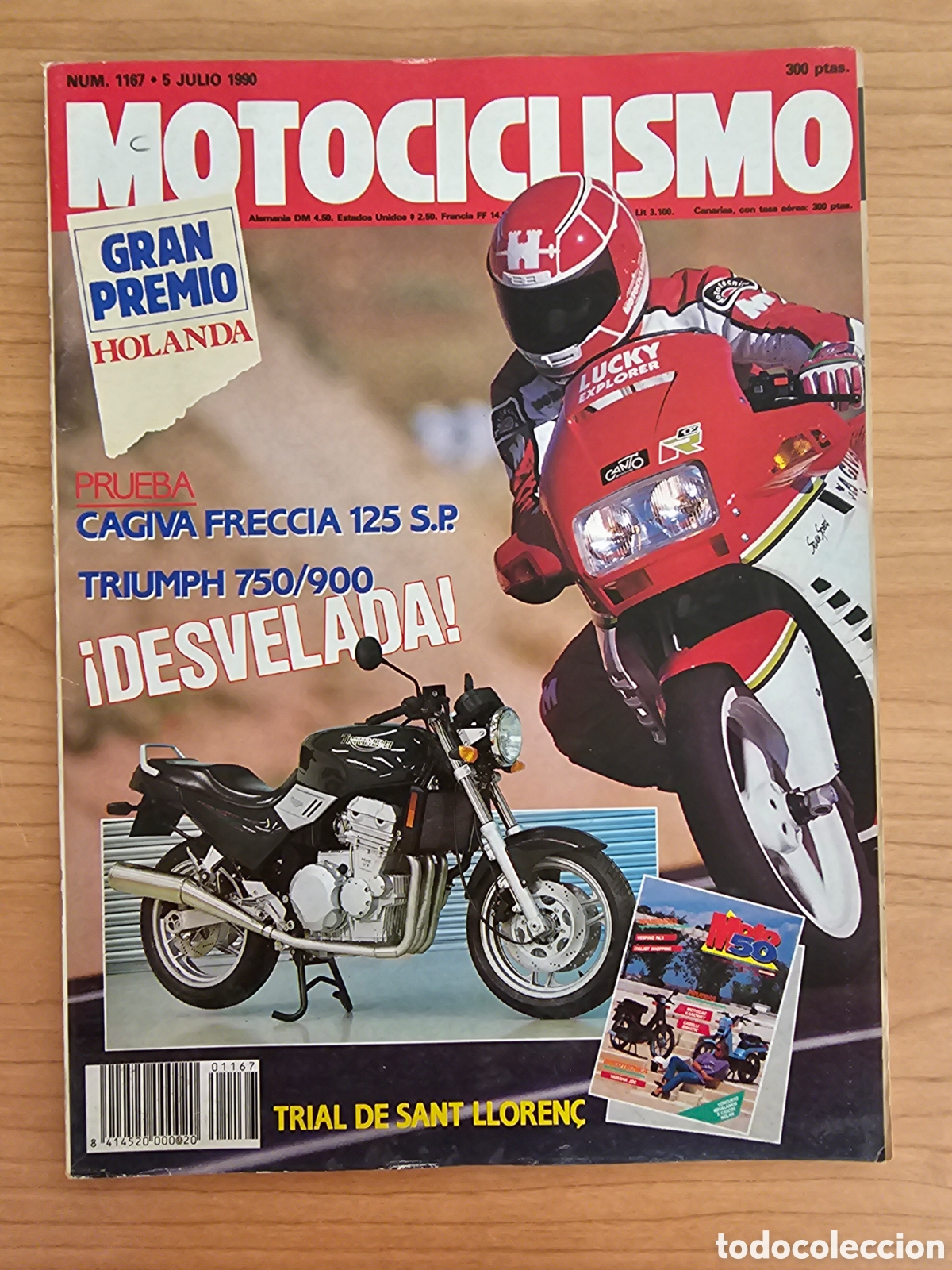 Autos und Motorr&auml;der: MOTOCICLISMO 1167 1990 CAGIVA FRECCIA 125 SP, TRIUMPH 750/900, LORIS CAPIROSSI, MANUEL HERN&Aacute;NDEZ
