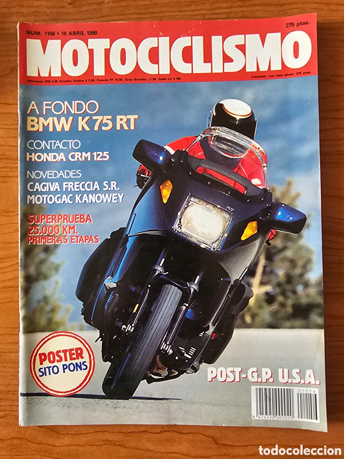 Autos und Motorr&auml;der: MOTOCICLISMO 1156 1990 BMW K 75 RT, HONDA CRM 125, CAGIVA FRECCIA SR, MOTOGAC KANOWEY CORRADO MADDII