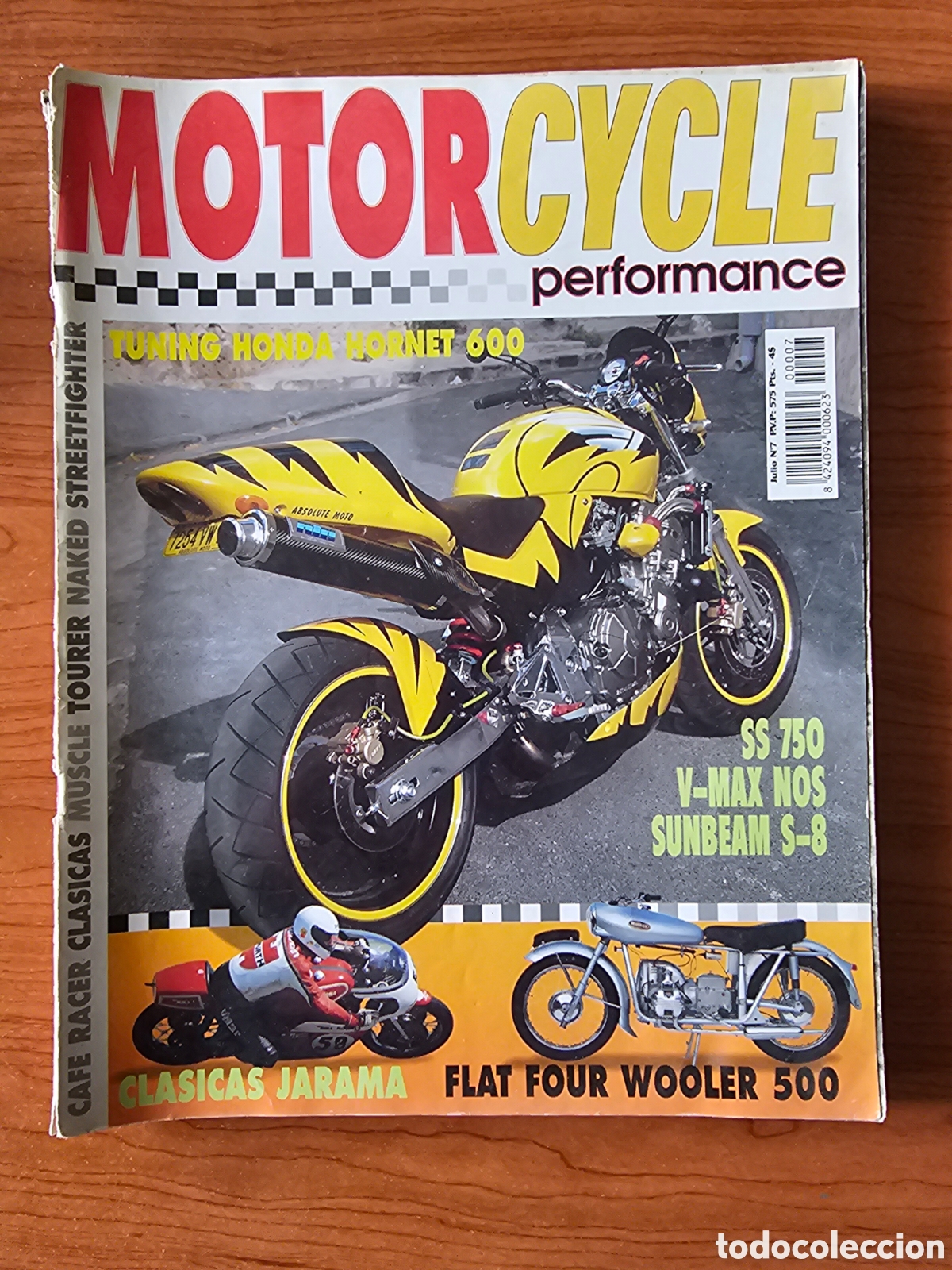 Voitures et Motocyclettes: MOTORCYCLE PERFORMANCE 7 HONDA HORNET 600, SS 750, V-MAX NOS, SUNBEAN S-8. FLAT FOUR WOOLER 500