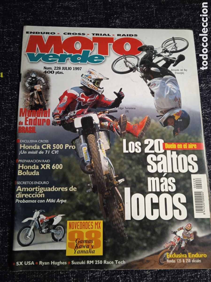 Coches y Motocicletas: MOTO VERDE N&ordm; 228 A&Ntilde;O 1997 -HONDA XR 600 CR 500 CRE YAMAHA YZ TT KAWASAKI KX SUZUKI RM RYAN HUGHES