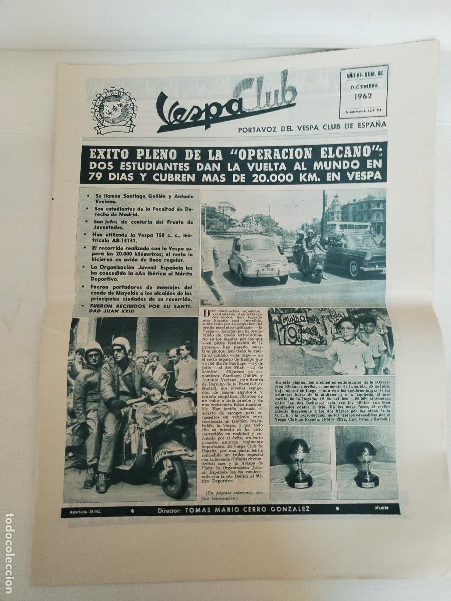 Coches y Motocicletas: REVISTA PERIODICO PUBLICACION - PORTAVOZ DEL VESPA CLUB DE ESPA&Ntilde;A DE 1962 N&ordm; 66 - c171