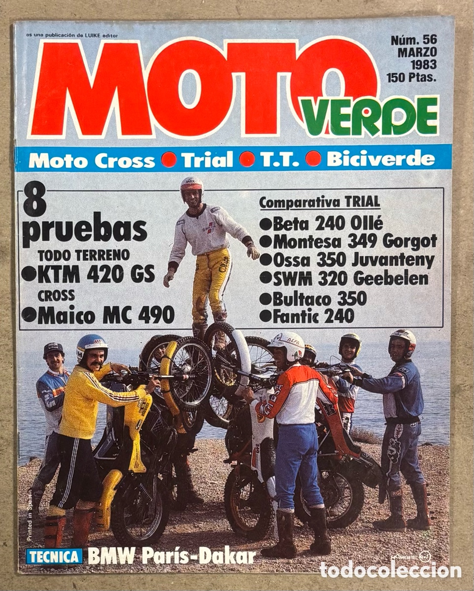 Coches y Motocicletas: MOTO VERDE N&deg; 56 (1983). KTM 420 GS, MAICO MC 490, BETA 240 OLL&Eacute;, MONTESA 349 GORGOT