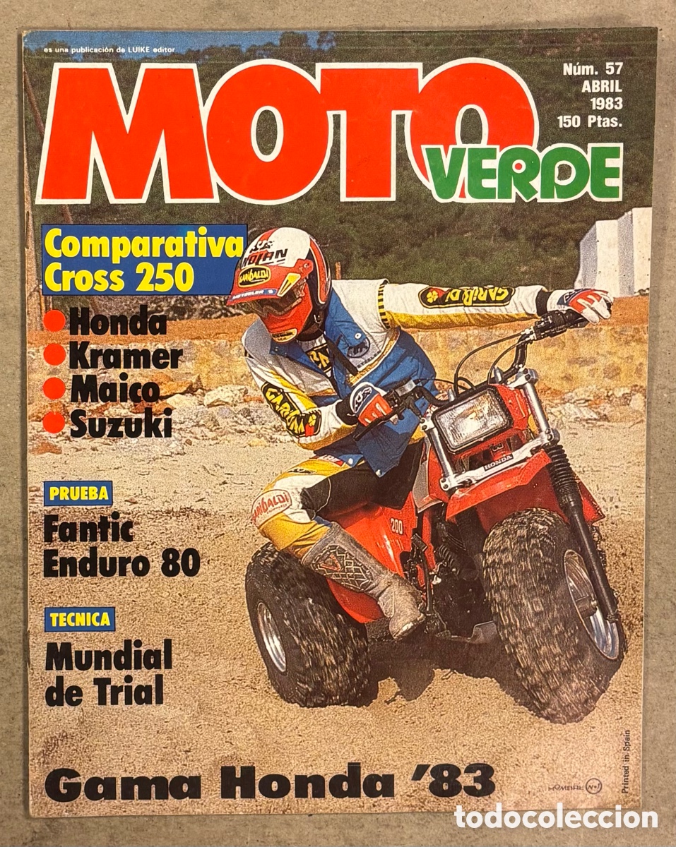 Coches y Motocicletas: MOTO VERDE N&deg; 57 (1983). COMPARATIVA CROSS 250: HONDA, KRAMER, MAICO, SUZUKI, FANTIC ENDURO