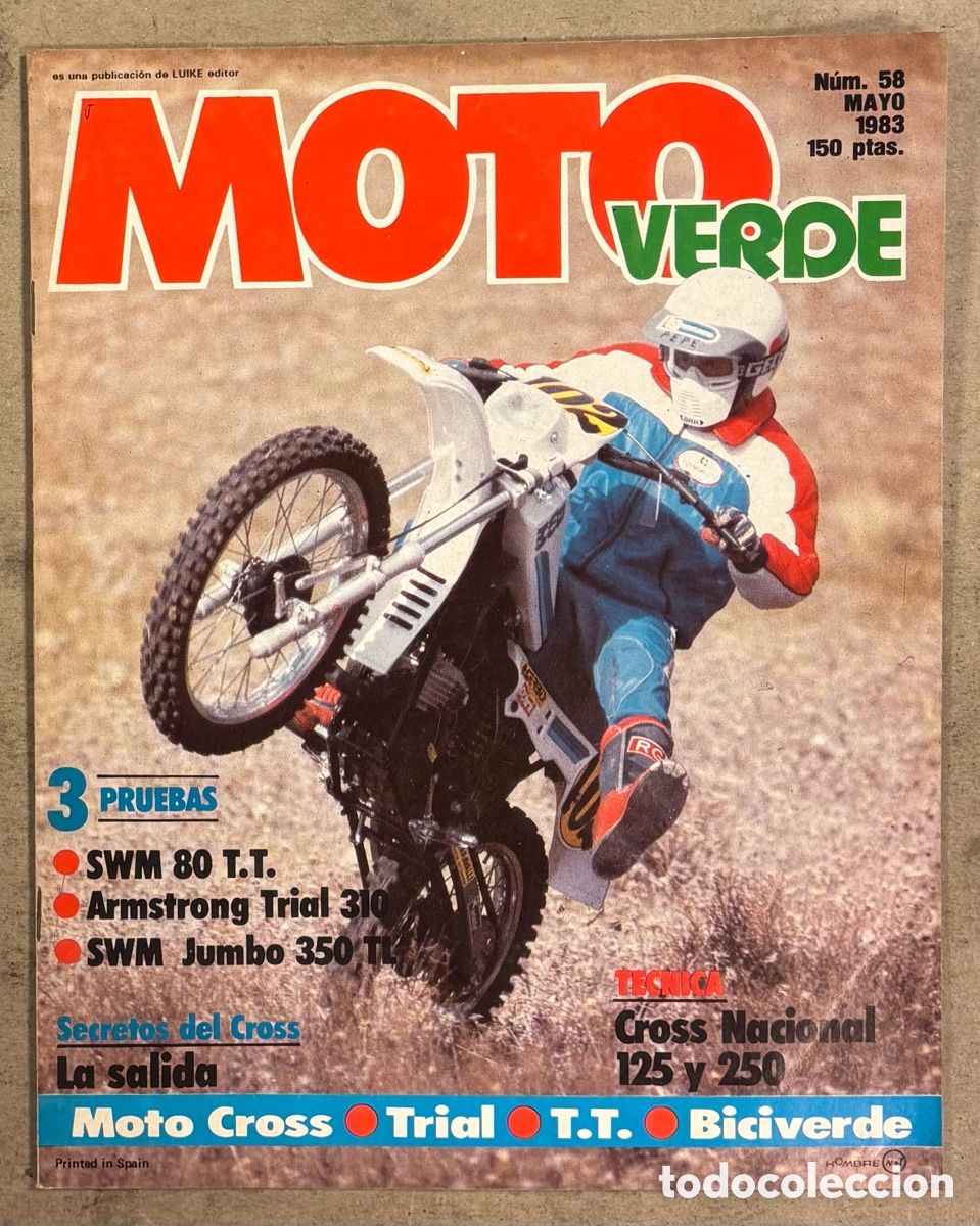 Coches y Motocicletas: MOTO VERDE N&deg; 58 (MAYO 1983). SWM 80 T.T., AMSTRONG TRIAL 310, SWM JUMBO TL, CROSS NACIONAL