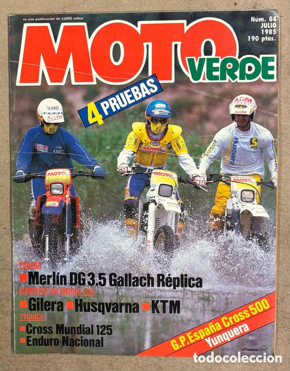 Coches y Motocicletas: MOTO VERDE N&deg; 84 (1985). MERL&Iacute;N DG 3.5!GALLACH REPLICA, COMPARATIVA ENDURO 250: GILERA, HUSQVARNA