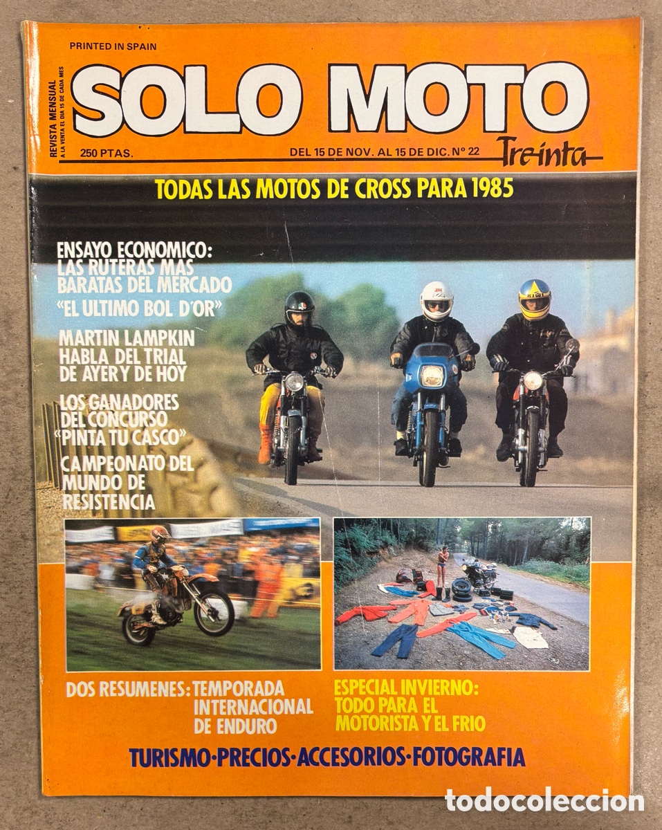 Coches y Motocicletas: SOLO MOTO TREINTA N&deg; 22 (1984). TODAS LAS MOTOS DE CROSS PARA 1985, MARTIN LAMPKIN, ENDURO, MUNDIAL
