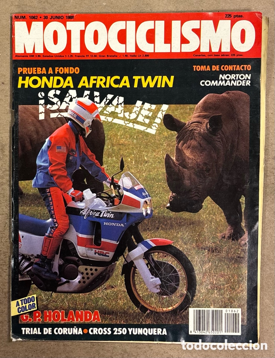 Coches y Motocicletas: MOTOCICLISMO N&deg; 1062 (1988). HONDA CRV 650 AFRICA TWIN, NORTON COMANDER, BUBBA SHOERT,&hellip;