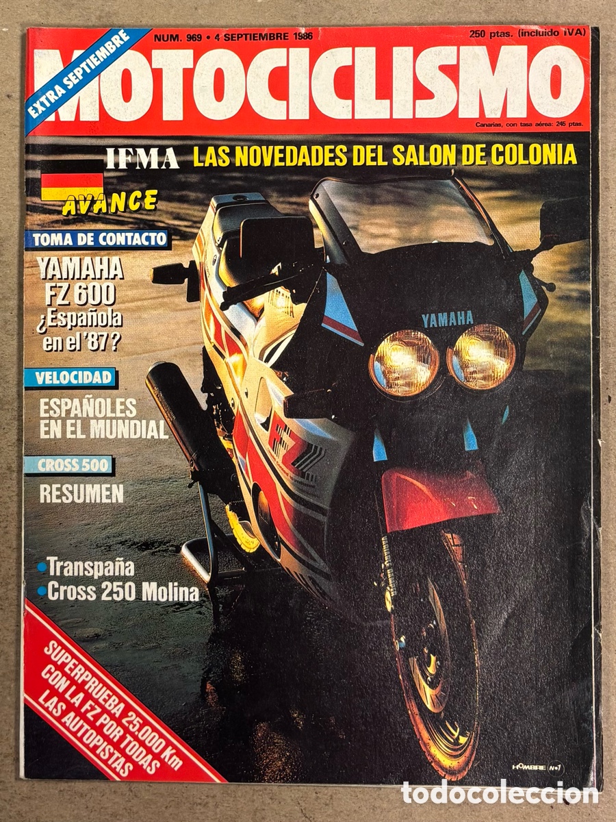 Coches y Motocicletas: MOTOCICLISMO N&deg; 969 (1986). YAMAHA FZ 600, NORTON 350 BEART, MUNDISL CROSS 500, MUNDIAL VELOCIDAD